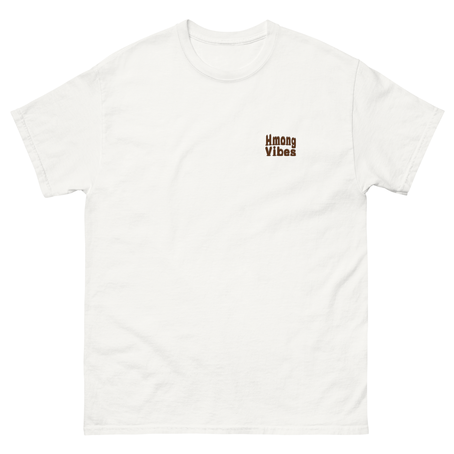 T-shirt Hmong Vibes logo marron simple