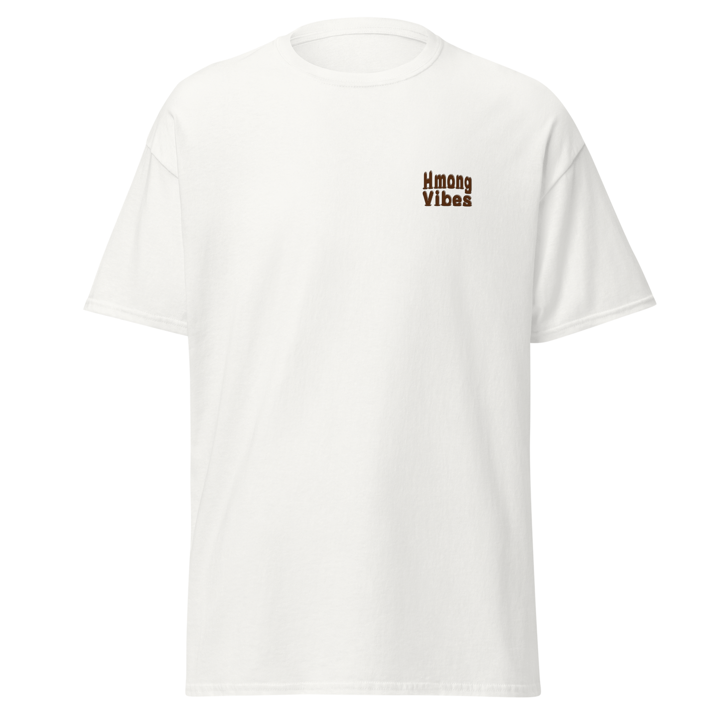 T-shirt Hmong Vibes logo marron simple